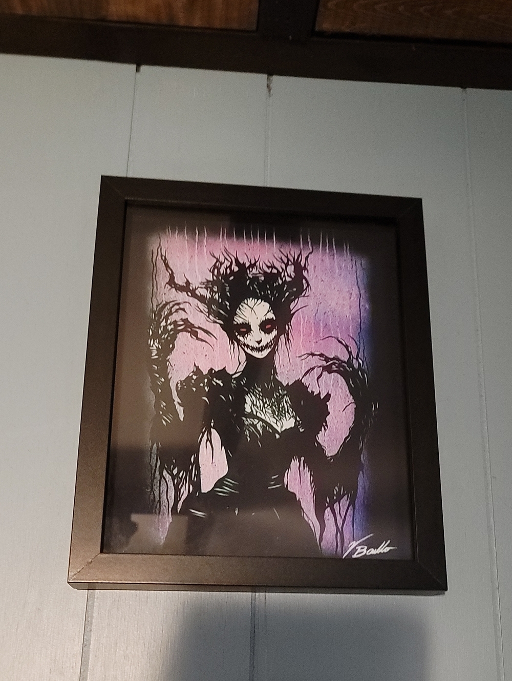 Black and Purple Fantasy Gothic Art - Framed